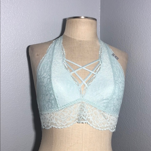 PINK Victoria's Secret Other - VS Pink Lace Halter Neck Bra Sz S NWT